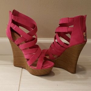 Hot pink Wedges